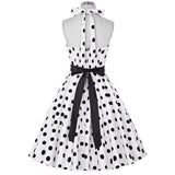 Women's Polka Dot Swing Halter Dress - Black/White - 561 / Dress - XXL - Polyester - image 5
