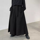 Men's Japanese Style Wide Leg Skirt Pants - Black - Skirt Pants - 5XL - Cotton - image 9