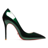 Women's Red Bottom High Heeled Pumps - Green - 1 / Patent / 12cm - 43 B - Genuine Patent Leather - image 9