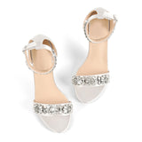Women's Rhinestone Bridal Stilettos - Champagne - Evening Shoe - 15 B - Silk - image 20