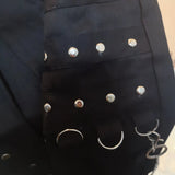 Women's Men's Y2k Punk Rivet Chain Pants - Black - Punk Pants - 37 - Polyester - image 5