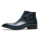 Men's Genuine Leather Formal Dress Boots - Blue - Men's Formal Boots - 12 B - Genuine Leather - image 4