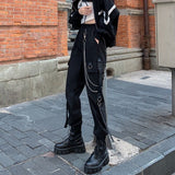 Women's Retro Streetwear Cargo Pants - Black - 1 / Cargo Pants - 5XL - Polyester - image 28