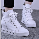 Women's Canvas High Rise Ankle Sneaker - White - Lace Up - 7 B - Canvas - image 5