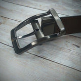 Men's Leather Reversible Rotatable Belt - Black/Blue - Men's Belt - 85cm (Waist 70cm) - Genuine Leather - image 16