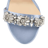 Women's Rhinestone Bridal Stilettos - Champagne - Evening Shoe - 15 B - Silk - image 8
