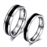 Men's Women's Stainless Steel Couple Ring - Silver/Black - 1 - Men's Ring - 6 - Stainless Steel - image 8