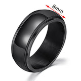 Men's Women's Fidget Spinner Rings - Black - 2 / 8mm / KAR084 KAR091 - 6 - Titanium - image 4