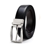 Men's Luxury Leather Belt Reversible Buckle - Dark Brown/Black - 1 / Men's Belt - 130cm - Genuine Leather - image 4