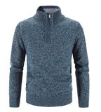 Men's Warm Fleece Thick Turtleneck - Blue - Sweater - Asian M - Polyester - image 10