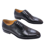 Men's Elegant Leather Oxford Brogue Shoe - Black - Formal Shoes - 12 B - Genuine Leather - image 27