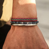 Unisex Tibetan Buddha Rope Chain Set - Red/Blue Silver - Set - Medium - Alloy - image 1