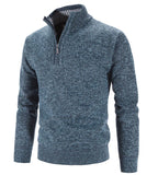 Men's Warm Fleece Thick Turtleneck - Blue - Sweater - Asian M - Polyester - image 11