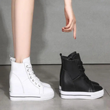 Women's Canvas High Rise Ankle Sneaker - White - Lace Up - 7 B - Canvas - image 31