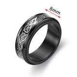 Men's Women's Fidget Spinner Rings - Black - 3 / 8mm / KAR084 - 6 - Titanium - image 2