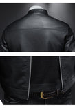 Men's Faux Leather Biker Jacket Slim Fit - Black - Biker Jacket - 5XL - PU Leather - image 9
