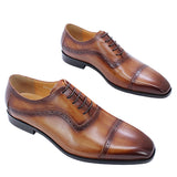 Men's Elegant Leather Oxford Brogue Shoe - Black - Formal Shoes - 12 B - Genuine Leather - image 7