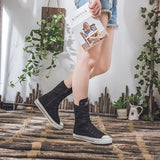 Women's Men's Canvas Mid-Calf Sneakers - White - Increase Heel - 43 B - Canvas - image 26