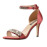 Women's Rhinestone Bridal Stilettos - Champagne - Evening Shoe - 15 B - Silk - image 10