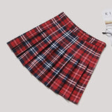 Women's Short Pleated Plaid Skirts A-line - Red - 888 / Plaid Mini Skirt - XXL - Polyester - image 3
