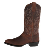 Men's Patterned Pull On Cowboy Boots - Brown - Cowboy Boots - 48 B - PU Leather - image 4
