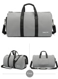 Duffle Bags Gym Travel Work Carry Bag - Grey - Style 1  With Shoes Pocket - Medium - Oxford Nylon - image 17