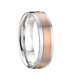 Men's Women's Titanium Wedding Rings - Silver/Rose Gold - 1 - PVF529R - Ring - 5 - Titanium - image 13