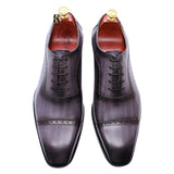 Men's Elegant Leather Oxford Brogue Shoe - Black - Formal Shoes - 12 B - Genuine Leather - image 42