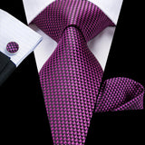 Funki Buys | Neckties | Men's 3 Pcs Purple Silk Wedding Tie Sets