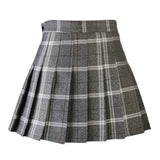 Women's Harajuku Preppy Plaid Mini Skirts - Grey - 8710-ZQ - Plaid Mini Skirt - XXXL - Polyester - image 27