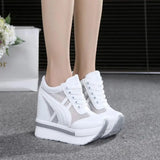 Women's Summer Mesh Platform Sneakers - Silver - Platform Sneaker - 7 B - EVA - image 11