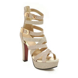 Women's Platform Gladiator Glitter Sandals - Silver - Gladiator Sandals - 48 B - PU Leather - image 8