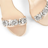 Women's Rhinestone Bridal Stilettos - Champagne - Evening Shoe - 15 B - Silk - image 32