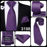 Men's 3 Pcs Purple Silk Wedding Tie Sets - Purple - 3148 - One Size - Silk - image 14