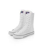 Women's Men's Canvas Mid-Calf Sneakers - White - Increase Heel - 43 B - Canvas - image 8