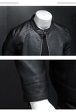 Men's Faux Leather Biker Jacket Slim Fit - Black - Biker Jacket - 5XL - PU Leather - image 7