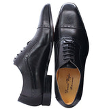 Men's Elegant Leather Oxford Brogue Shoe - Black - Formal Shoes - 12 B - Genuine Leather - image 22