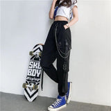 Women's Retro Streetwear Cargo Pants - Black - 1 / Cargo Pants - 5XL - Polyester - image 12