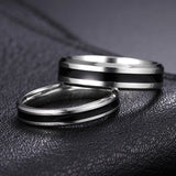 Men's Women's Stainless Steel Couple Ring - Silver/Black - 1 - Men's Ring - 6 - Stainless Steel - image 9