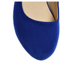 Women's Faux Suede High Chunky Heels - Blue - Chunky Heels - 43 B - PU Flock Leather - image 25