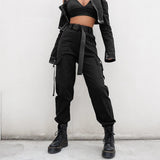 Women's Big Pockets Loose Cargo Pant - Black - Pants - XXXL - Polyester - image 6