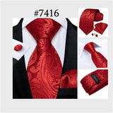 Men's 3 Pcs Paisley Wedding Tie Sets - MJ-7710 - One Size - Silk/Polyester - image 17