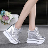 Women's Summer Mesh Platform Sneakers - Silver - Platform Sneaker - 7 B - EVA - image 3