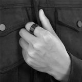 Men's Women's Titanium Engagement Ring - Black - 6mm - Wedding Ring - 4 - Tungsten Carbide - image 7