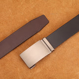 Men's Leather Handmade Automatic Belts - Black - Men's Belt - 135cm - Genuine Leather - image 7
