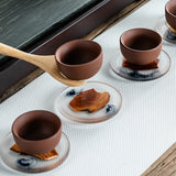 Pine Wood Resin Drink Coasters 6 Pcs - Brown - 1 / Square 6 Pcs Set and Base - Small - Pine Resin - image 12