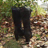Women's Steampunk Lace Top Granny Boot - Black - Lace Top Boots - 43 B - PU Leather - image 8