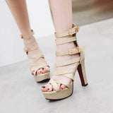 Women's Platform Gladiator Glitter Sandals - Silver - Gladiator Sandals - 48 B - PU Leather - image 9