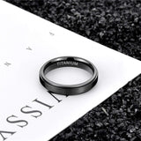 Men's Women's Titanium Engagement Ring - Black - 6mm - Wedding Ring - 4 - Tungsten Carbide - image 12