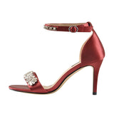 Women's Rhinestone Bridal Stilettos - Champagne - Evening Shoe - 15 B - Silk - image 12
